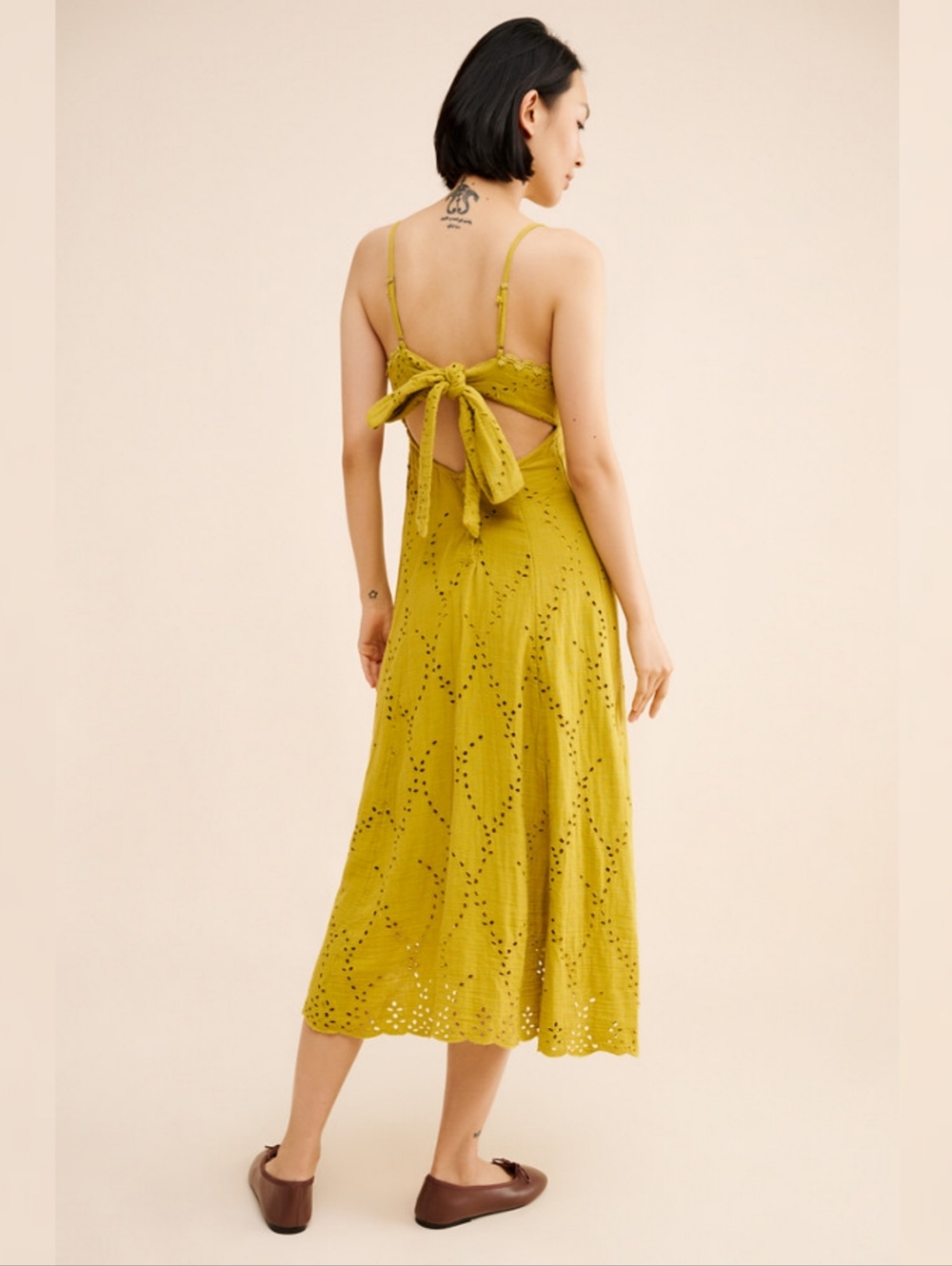 Free People Getaway Sleeveless‎ Maxi Dress Green Eyelet Open Back Button Front - Picture 2 of 13